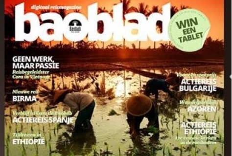 Baobab schaft papieren blad af