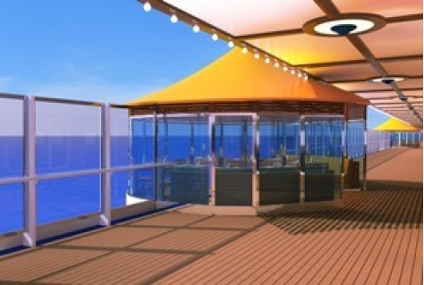 Wandelpromenade op cruiseschip