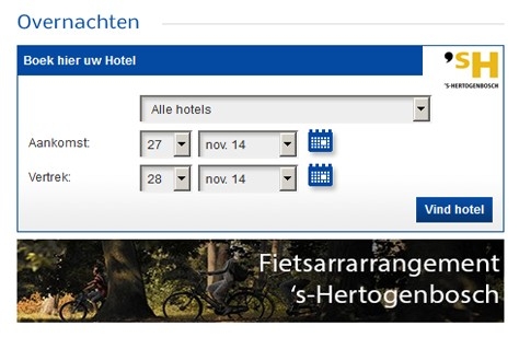 Direct hotels boeken op site VVV Den Bosch