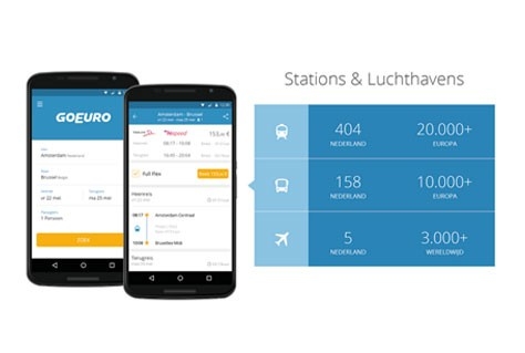 App met zowel trein-, bus-, als vliegreizen