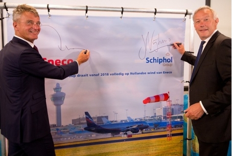 Schiphol draait volgend jaar op duurzame Nederlandse stroom