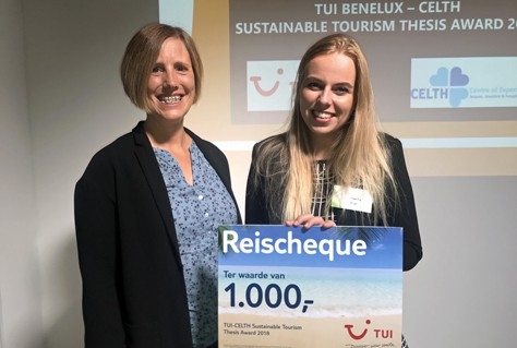 Samantha Boom wint TUI-CELTH Sustainable Tourism Thesis Award