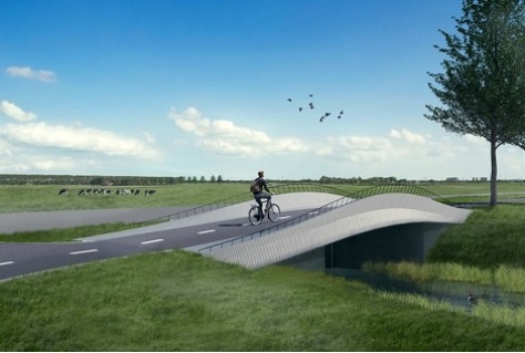 3D-betongeprinte fietsbruggen in Noord-Holland