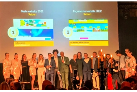 Holidayguru.nl wint award voor Beste Website van het Jaar 2022 in categorie Reizen