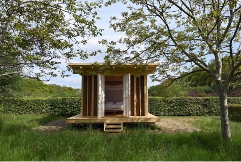 Zeven tijdelijke hotelkamers midden in het natuur