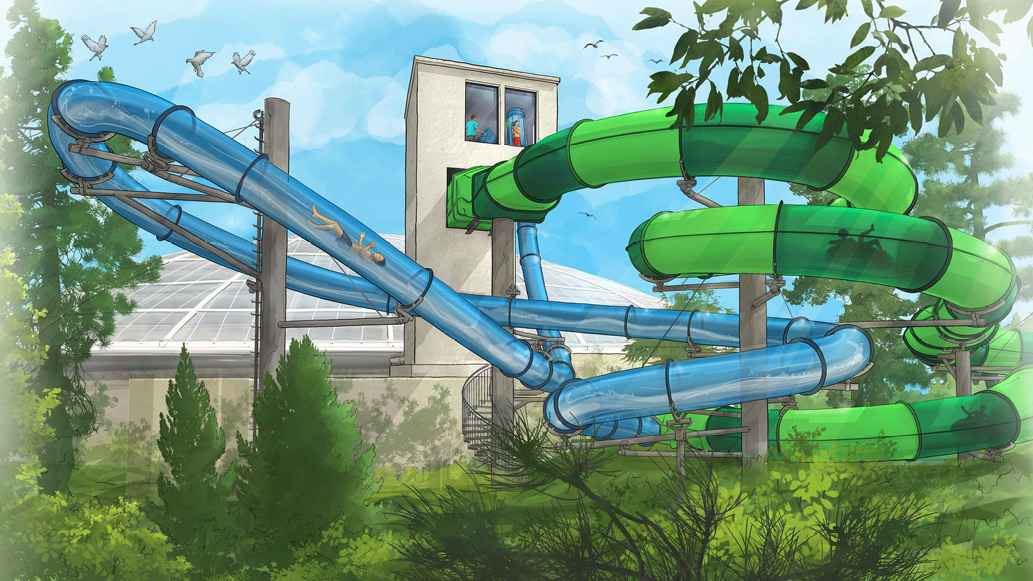 Voor het eerst een looping maken in een waterglijbaan. Zo ziet het eruit in 2022.